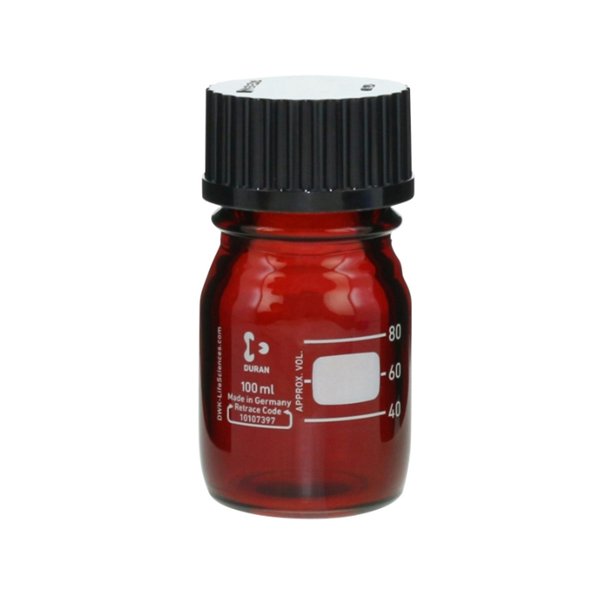 日本SIBATA柴田科學耐熱螺口瓶 棕色帶黑色瓶蓋017210-20002