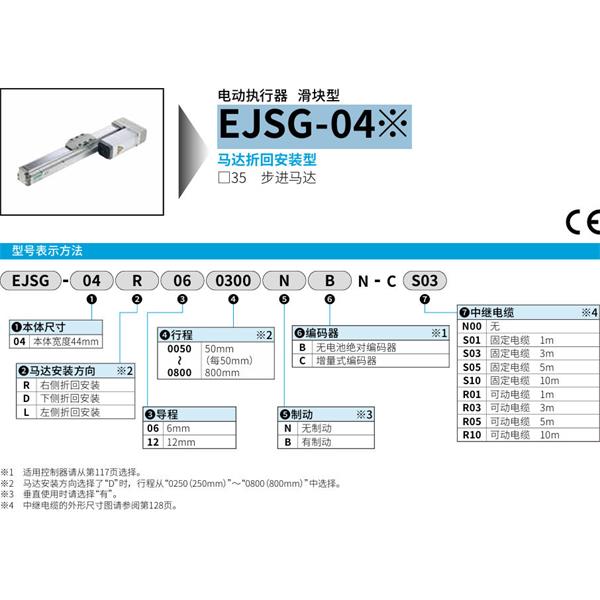 CKD喜開理電動執(zhí)行器（無馬達型）滑塊型EJSG-04E06R0050NBN-CR10