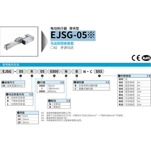 CKD喜開理電動執行器（無馬達型）滑塊型EJSG-05D200800BCN-CS03