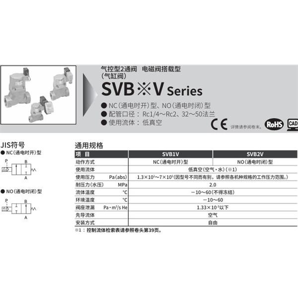 CKD喜開理氣控型2通閥（氣缸閥）SVB2V-10A-02CS-AC100V