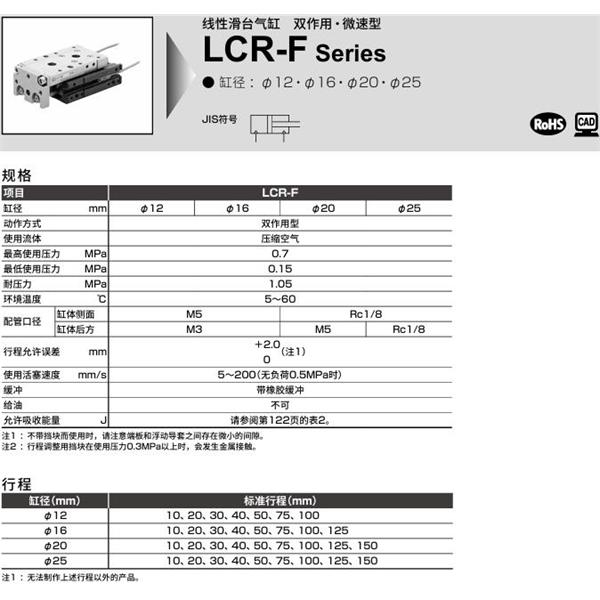 CKD喜開理線性滑臺氣缸LCR-F-20-30-F2H1-R-S506DTN
